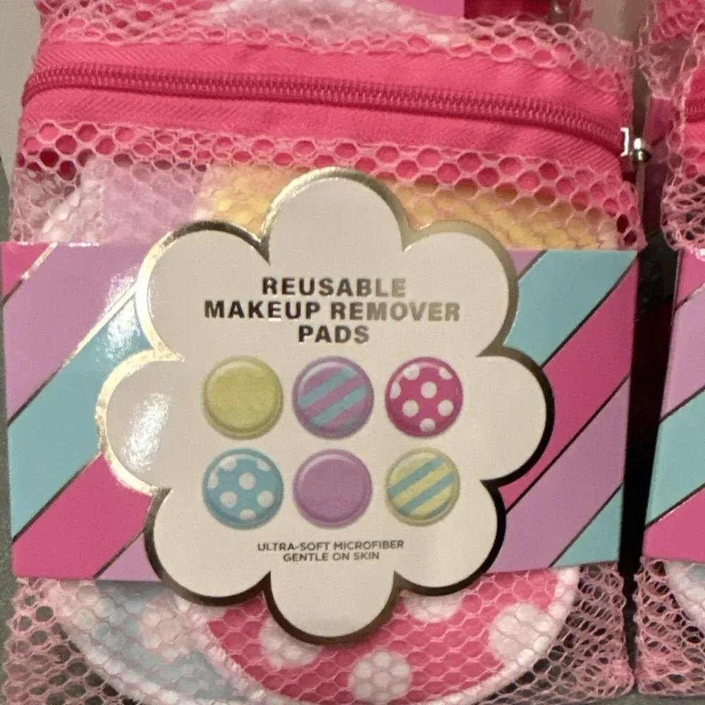 Hobby Lobby Reusable Ultra-Soft Microfiber Makeup Remover Pads Pink Polka Dot